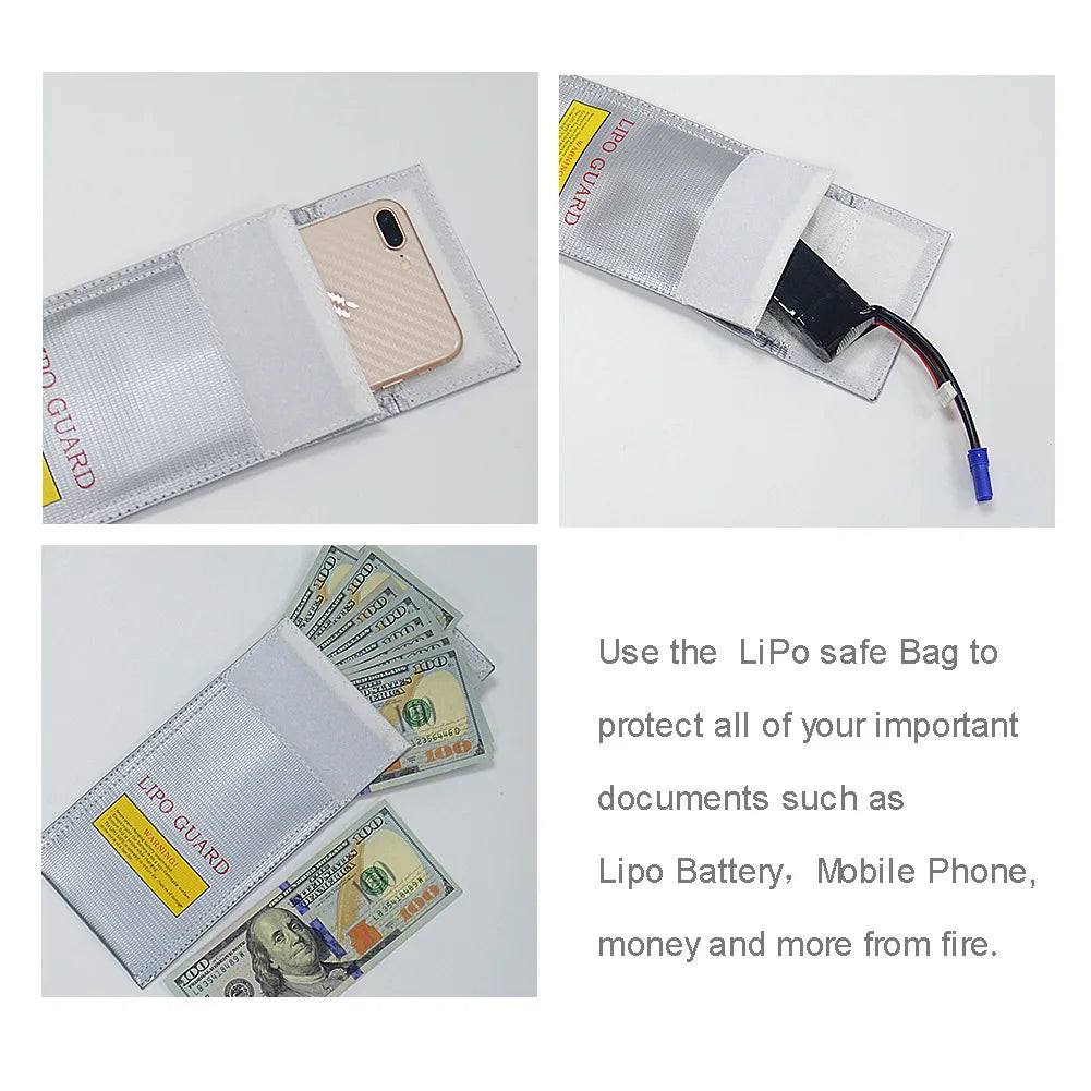 High Quality Fireproof & Waterproof Explosion-proof RC LiPo Battery Safety Bag Safe Guard Charge Sack 90*64*50MM