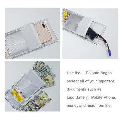 High Quality Fireproof & Waterproof Explosion-proof RC LiPo Battery Safety Bag Safe Guard Charge Sack 90*64*50MM
