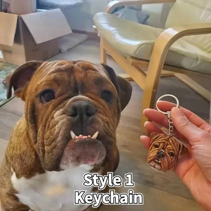 Personalized 3D Pet Portrait Pet Keychain Custom Dog Head Ornament Customized Pet Gift Pet Mini Sculpture Pet Lover Gift Ideas