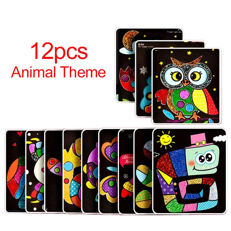 Magical Painting Art Stickers Handmade DIY Student Transfer Sticker Office Cultural Educational Supplies Cartoon Colorful TMZ