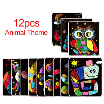 Magical Painting Art Stickers Handmade DIY Student Transfer Sticker Office Cultural Educational Supplies Cartoon Colorful TMZ