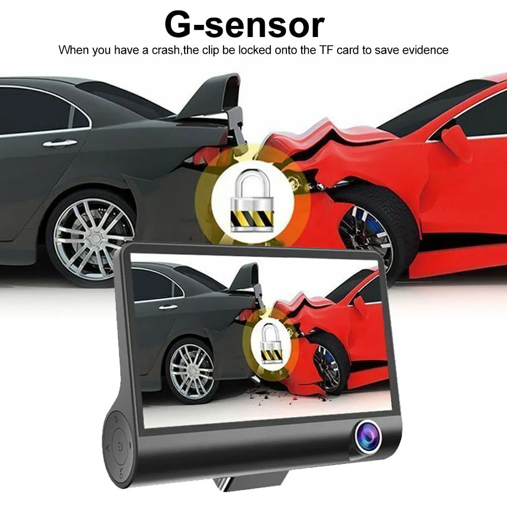 Car DVR 3 Cameras 4.0 Inches Dash Cam Car Video Recorder Auto Registrator Dvrs Dash Cam with 3 Ways Cameras