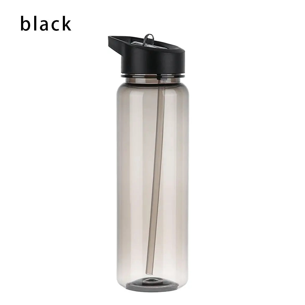 750ml Sports Water Bottle With Straw Outdoor Plastic Clear Dinkware Gym School Travel Camping Portable Leakproof Drinking Cup