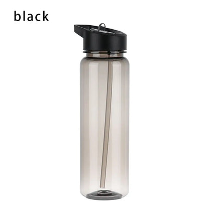 750ml Sports Water Bottle With Straw Outdoor Plastic Clear Dinkware Gym School Travel Camping Portable Leakproof Drinking Cup