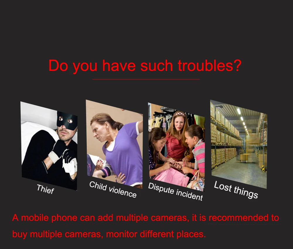 Full HD Digital Clocks Cameras Night Vision App Wifi Remote Monitoring Motion Detection Auto Loop Recording Mini Home Camcorder