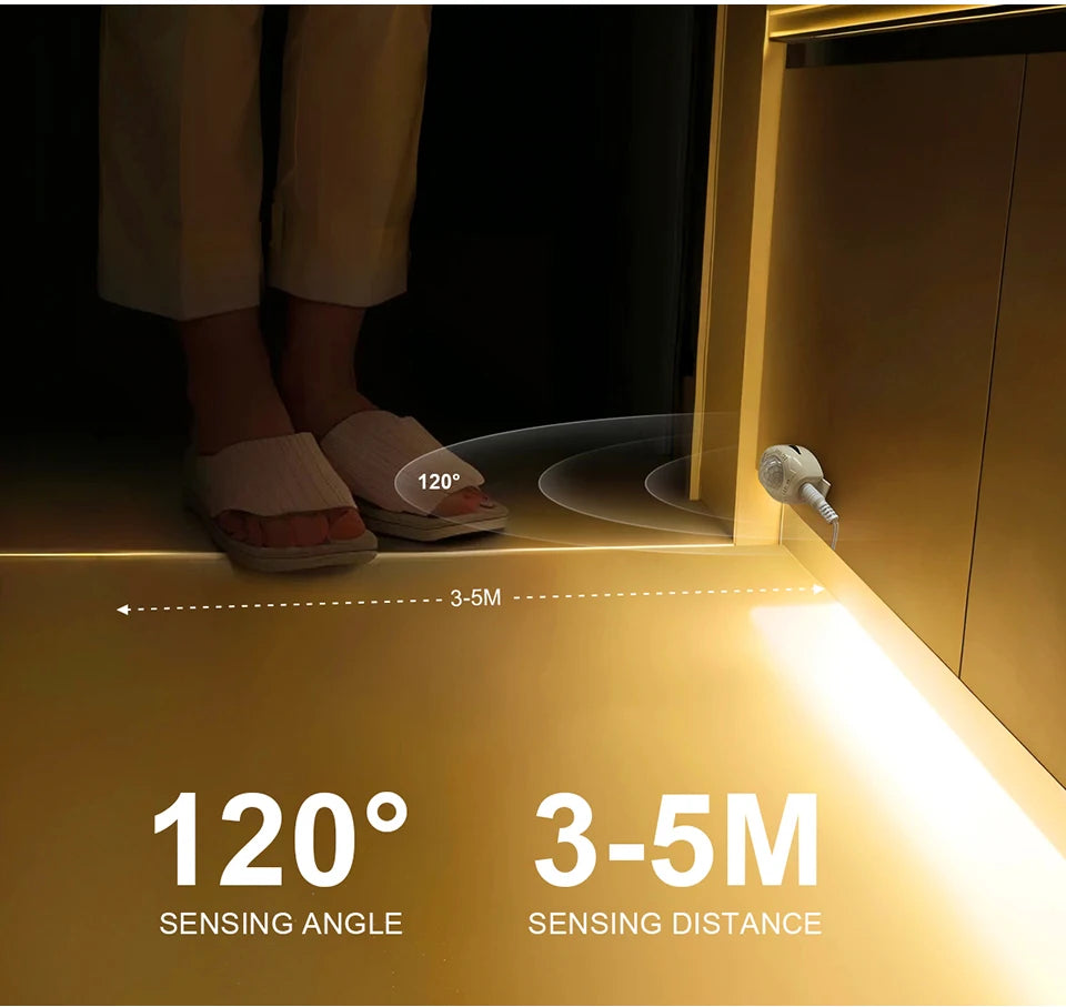 Smart USB 5V SMD 2385 LED Strip Light With Sensitive PIR Motion Sensor Switch Delay Time Adjustable Only Work At Night/Dark