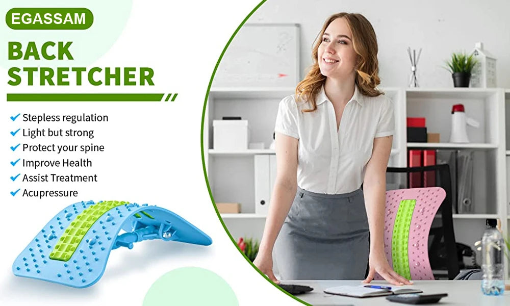 Back Stretcher,6thGeneration Upgraded Back Massager,Back Cracker for Lower Back Pain Relief Lumbar Support,with Magnetic Massage
