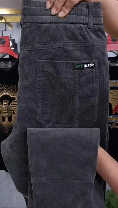Autumn Winter Casual Pants Elastic Wais Men Corduroy Trousers Six Pockets Joggers Baggy Slim Mens Trousers Designer Sweatpants