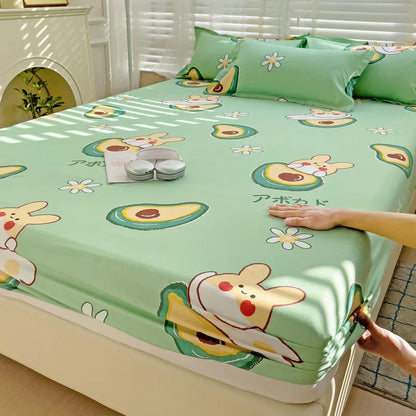 Bed Sheets Cute Animals Fitted Sheet Non Slip 침대패드 Bedspread With Elastic Band Mattress Cover (no Pillowcase) Double Bed Sheets