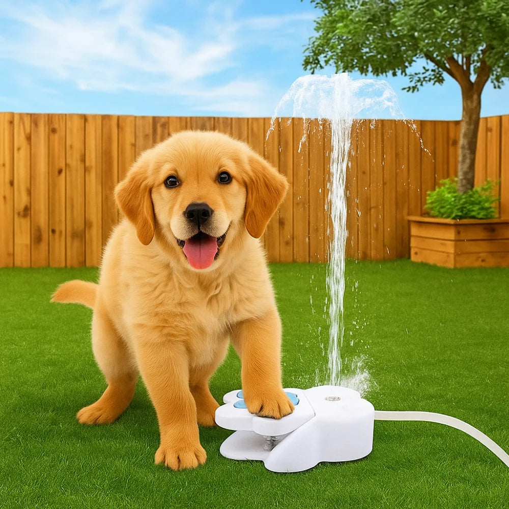 Unique Claw Shape Paw Activated Pet Sprinkler Interactive Funny Puppy Water Dispenser Plastic Pet Water Fountain Outdoor Use