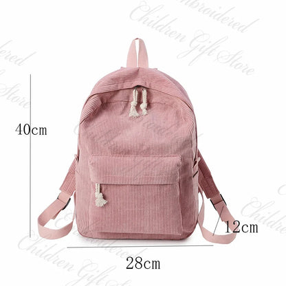Children's Schoolbag Solid Color Baby Bag Custom Embroidered Kids Kindergarten Snack Backpack with Name Personalized Gift Bags