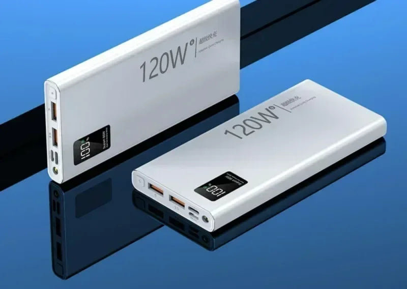 120W super fast charging 30000 mAh power bank with 100% sufficient capacity for mobile power supply for various mobile phones