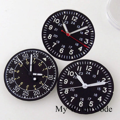 Sterile 29mm Pilot Watch Dial Part Black for NH35 NH36 ETA2824 PT5000 ST2130 Watch Case Part Hand Set