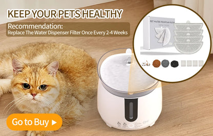 Cat Water Fountain Auto Filter Wireless Smart Pet Cat Drinker Bowl 2L Recirculate Filtring Drinker for Cats pet Water Dispenser