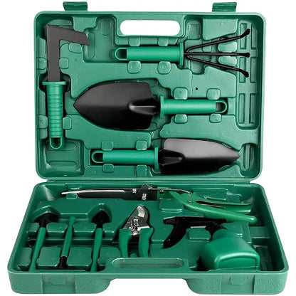 Garden tool set, gardening gift 10 pieces of plant hand tool set, suitable for women and men gardeners