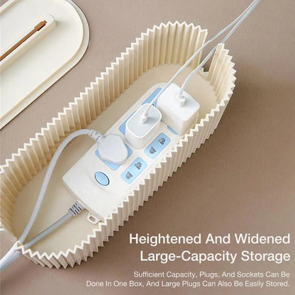 Cable Storage Cases Power Strip Boxes Cord Hider and Management Box Flexible Wire Storage Extension Hider for Desk Home Kitchen