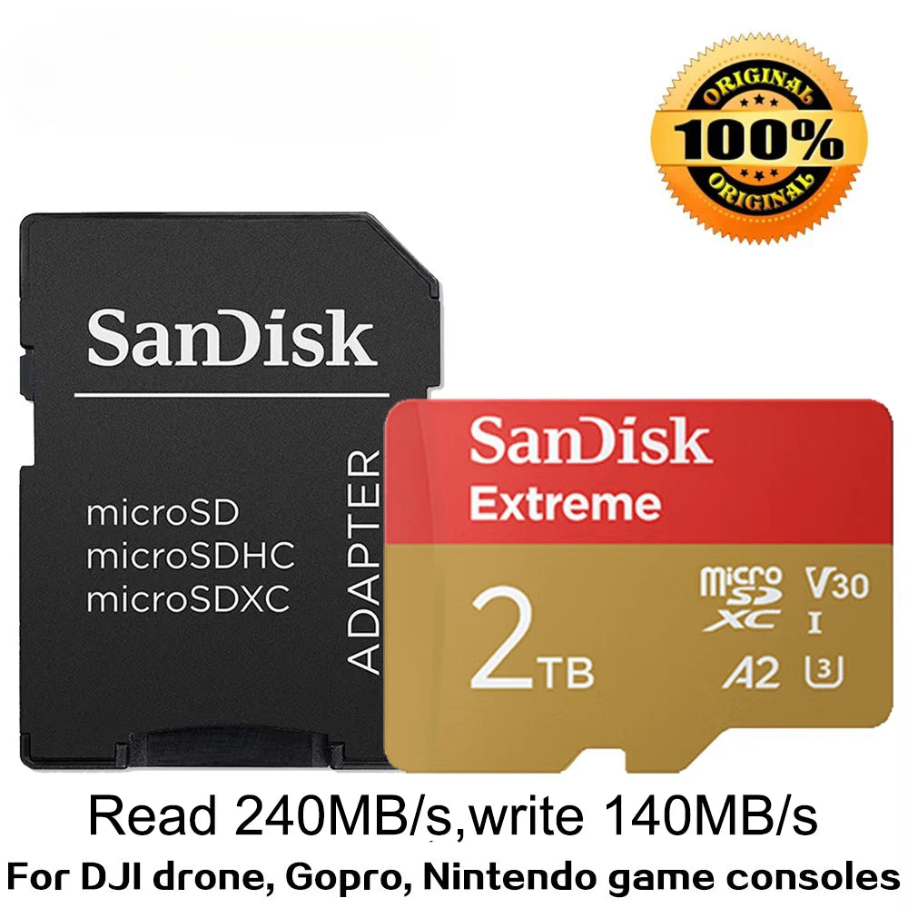 micro SD Memory In Card 4K Stick Reader In Memory A1 32 GB A2 128GB 256GB 512 GB 1TB Extreme Pro Micro 64 GB Class 10 U 3 Card