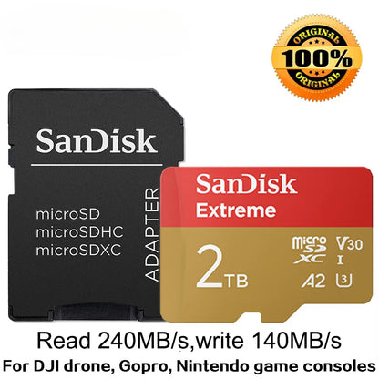 micro SD Memory In Card 4K Stick Reader In Memory A1 32 GB A2 128GB 256GB 512 GB 1TB Extreme Pro Micro 64 GB Class 10 U 3 Card