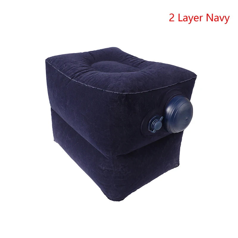 Inflatable Travel Pillow Foot Rest Kids Car Airplane Sleeping Bed Leg Support Height Adjustable Footrest Pillow for Long Trips