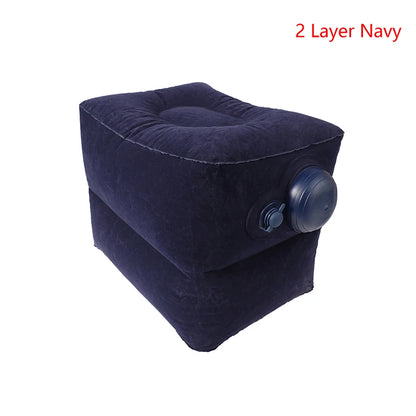 Inflatable Travel Pillow Foot Rest Kids Car Airplane Sleeping Bed Leg Support Height Adjustable Footrest Pillow for Long Trips