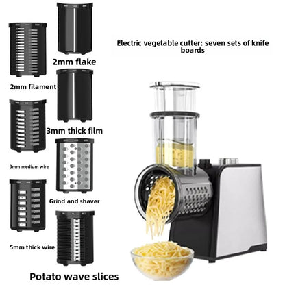 Electric Vegetable Cutter Household Full-Automatic Multifunctional Slicing,Shredding And Planing Machine For Potato/Carrot/Onion