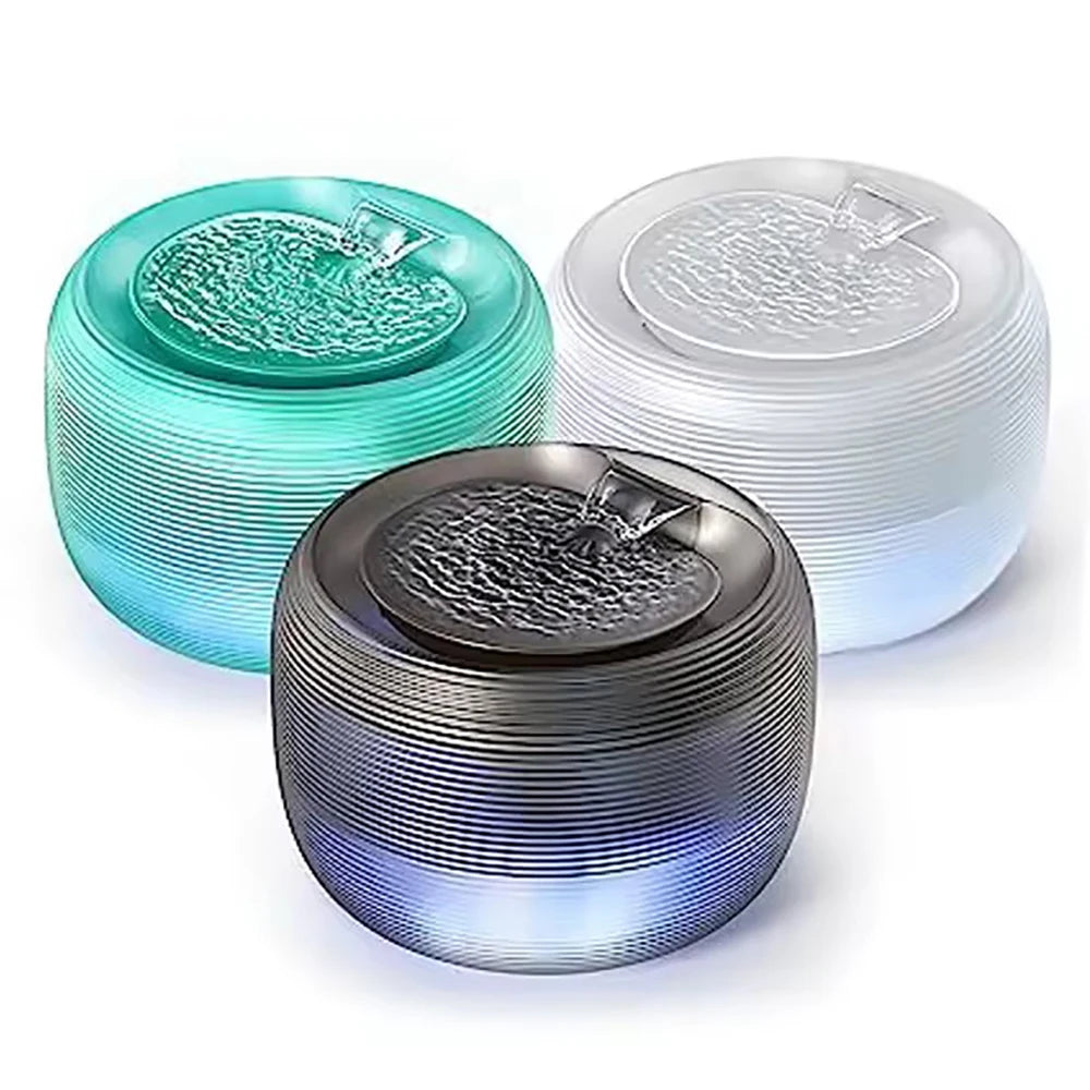 2.5L Extremely Quiet Cat Water Dispenser Pet Water Fountain for Cats and Dogs Built-in LED Light