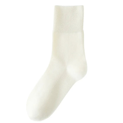 5 Pairs Diabetic Non Binding Socks for Women Pregnant Woman Elderly Long Socks Comfortable Breathable Black White Socks Women