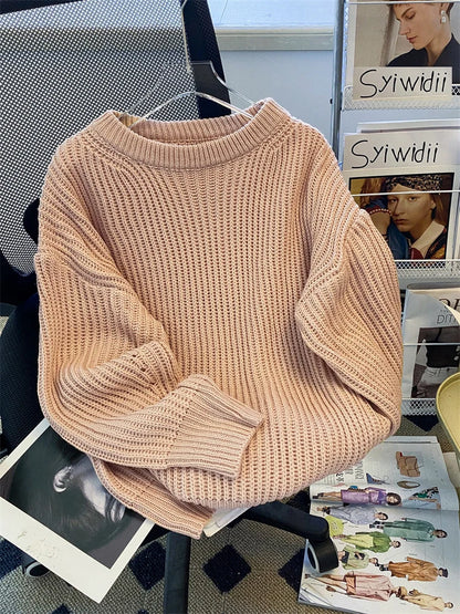 Syiwidii Oversized Sweaters for Women Knit Pullover Spring Autumn Winter Long Sleeve Causal Fashion Elegant Ladies Loose Jumpers