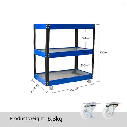 Mechanical Workshop Tools with Wheels, Tool Carts 3-layer Mobile Tool Car, Multifunctional and Heavy-duty Auto Repair Parts Car