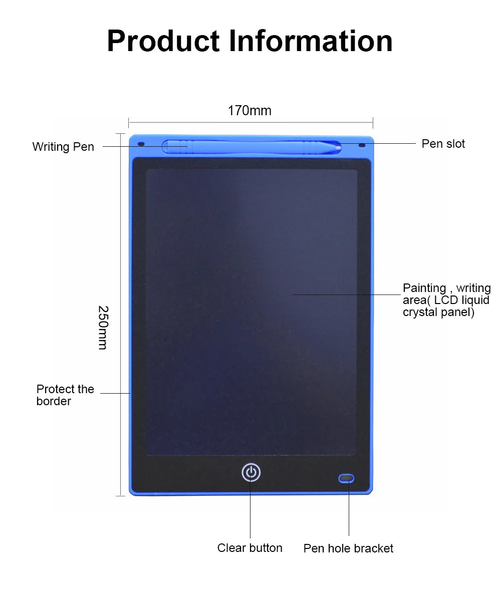 Educational Toys Writing Tablet For Kids 10/16Inch LCD Drawing Board Children Gifts USB Charging Doodle Electron Handwriting Pad