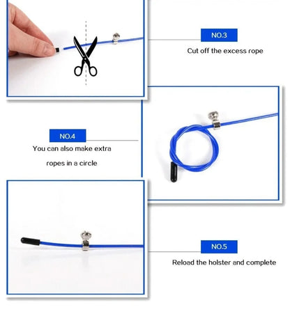 3 Meters Speed Skipping Rope Adjustable 360° Swivel Ball Bearing Boxing Skipping Rope Steel Wire Aluminum Alloy