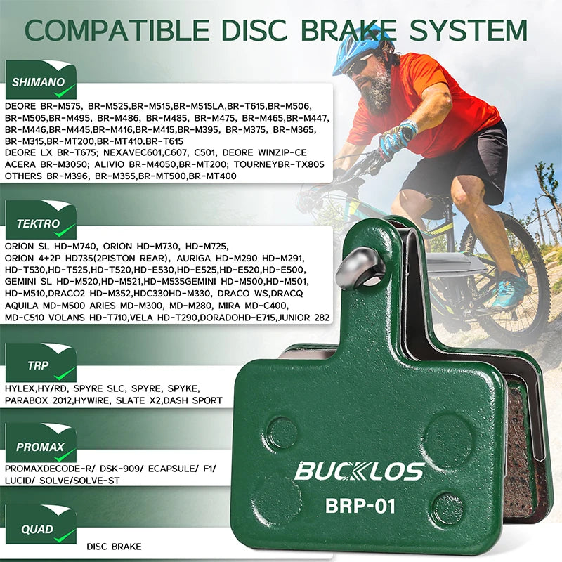BUCKLOS Ceramic Hydarulic Disc Brake Pads For SHIMANO B01S B05S 1/2/4/6/8/10Pair MTB Brake Pad Wear-resistant Disc Brake Pads