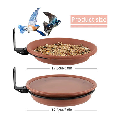 2 layer Bird Feeding Trays Wall Hanging Tree Mounted Bird Bath Spa Foldable Multifunctional Feeders for Garden Balcony Railing