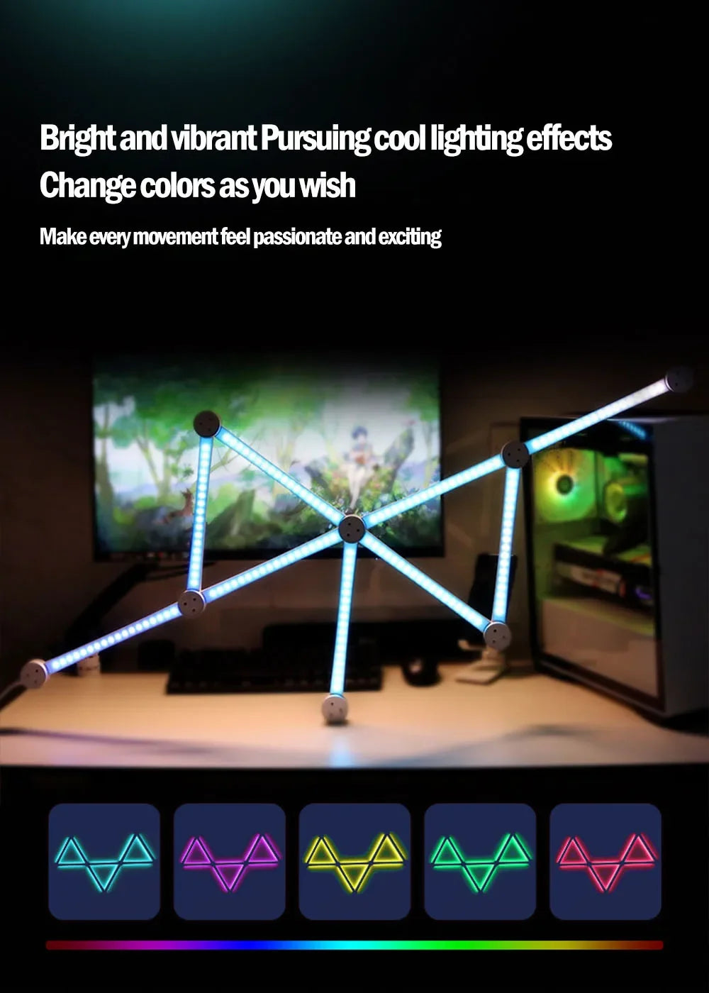 Smart LED Wall Light RGB IC Strip DIY Atmosphere Night Light APP Music Party TV Backlight Bedroom Game Room Decor Night Lights