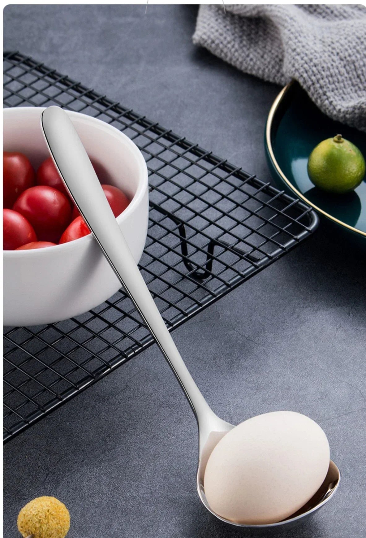 1pc Stainless Steel Thickening Spoon Creative Long Handle Durable Hotel Hot Pot Spoon Soup Ladle Home Kitchen Essential Tools