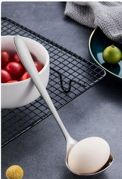 1pc Stainless Steel Thickening Spoon Creative Long Handle Durable Hotel Hot Pot Spoon Soup Ladle Home Kitchen Essential Tools