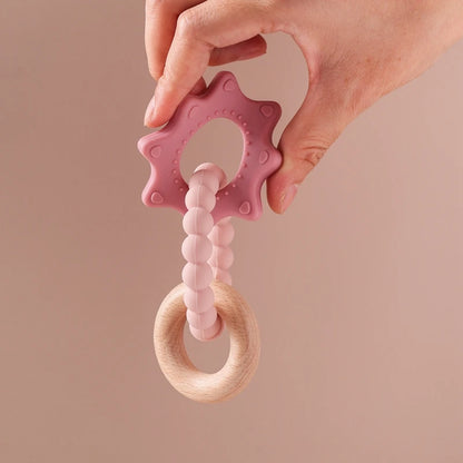 Baby Silicone Teethers Rattle Toys Newborn Chew Food Grade Teethers Training Bed Toy Baby Silicone Soothing Toy Accessories Gift