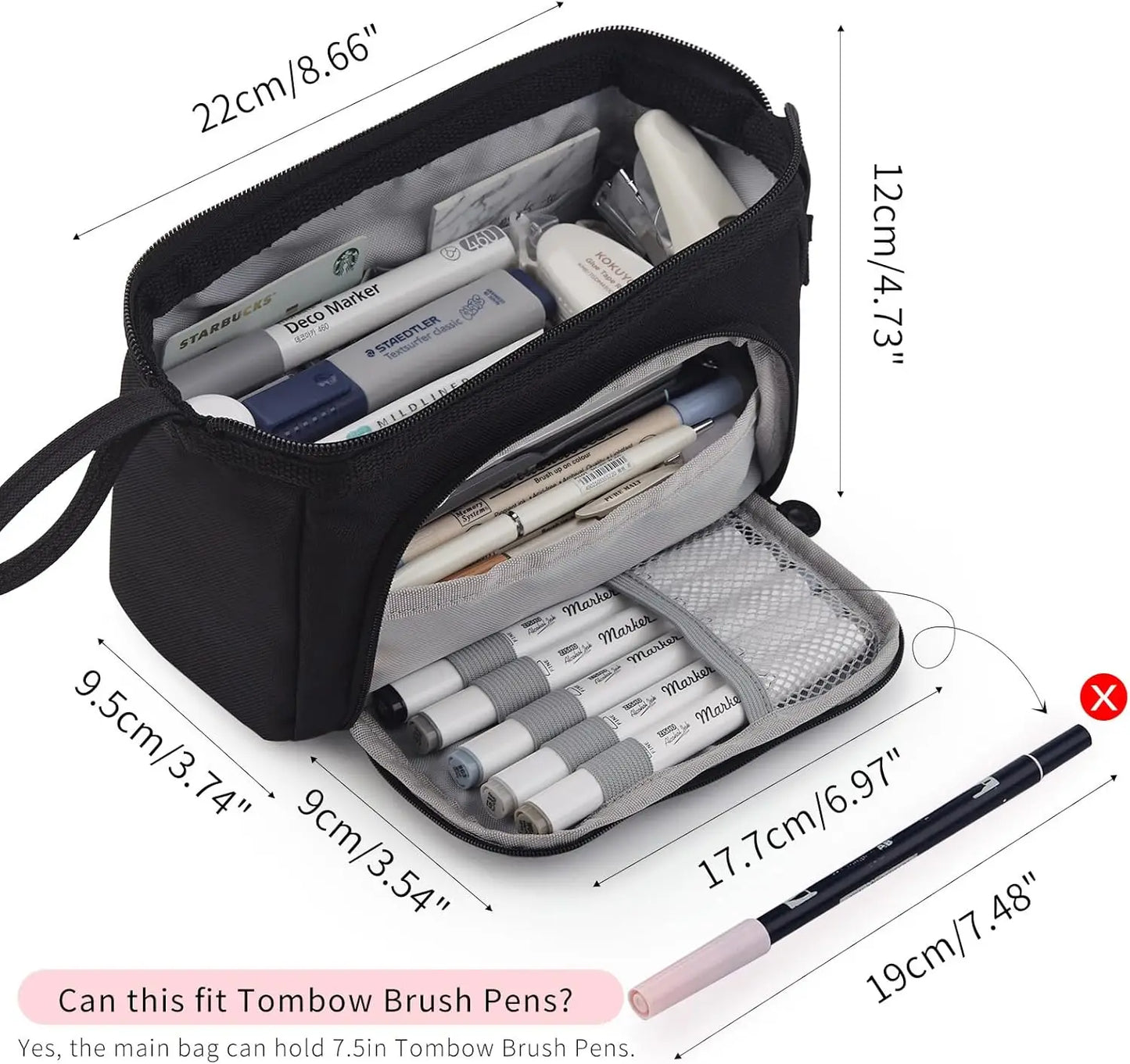 Super Large Capacity Pencil Case School Acsesories Pen Bag Student Box Back to School Office Supplies Statioenry Accessories