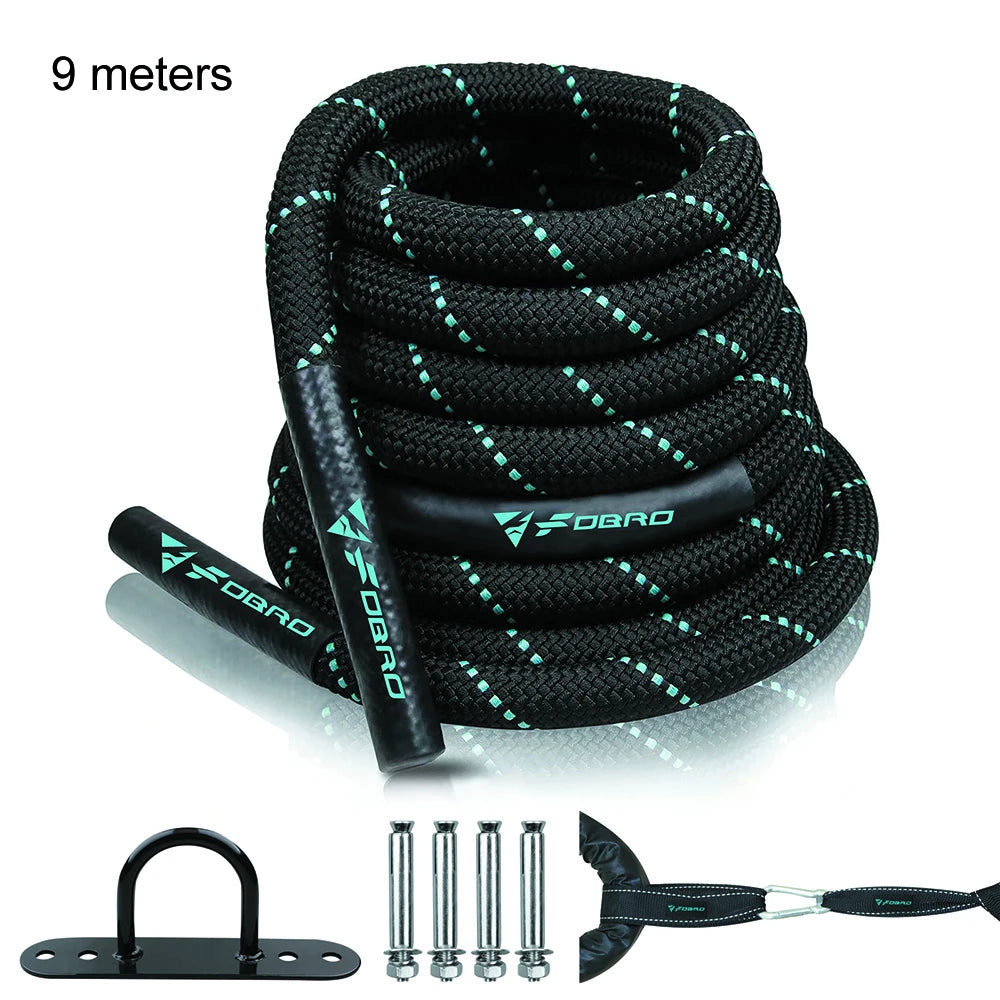 Battle Rope 38MM*3M 9M 12M 15M Length Fitness Polyester Heavy Jump Skip for Home Gym Body Workout Core Strength Training Muscle