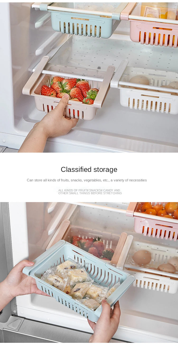 Fridge Organizer Storage Box Refrigerator Drawer Plastic Storage Container Shelf Fruit Egg Food Storage Box Kitchen Accessories