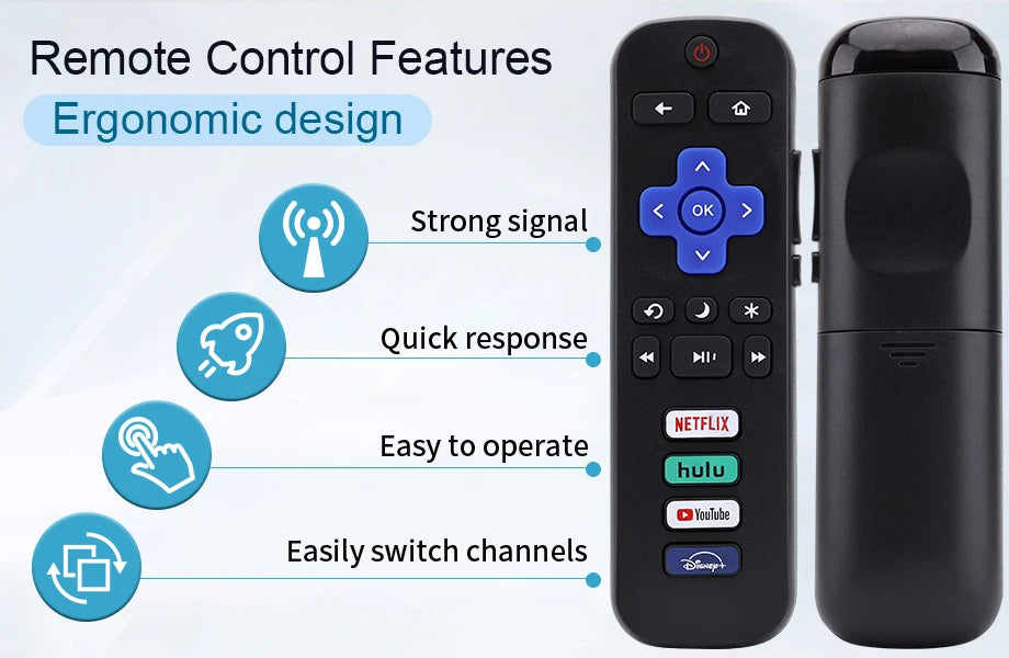 替换 Remote Control for All Roku Tv, Compatible with Tcl Roku, Hisense Roku, Onn Roku Smart Tvs 2-Year Warranty, for Roku