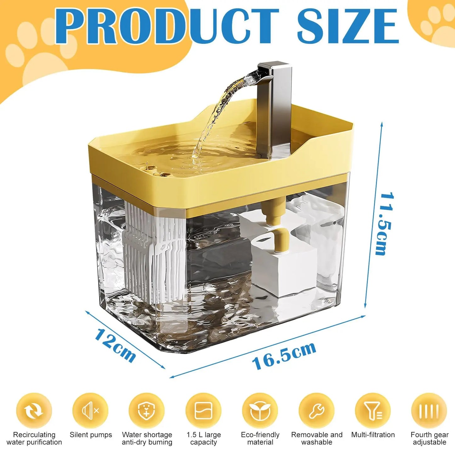 Cat Water Fountain Cat automatic water dispenser filters circulating flowing water intelligent pet automatic water dispenser