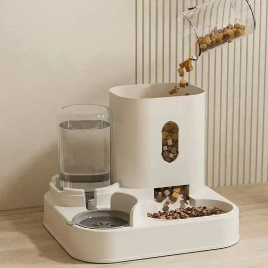 2-in-1 Automatic Pet Feeder with Water Dispenser - Suitable for Feeding/drinking Stations for Puppies/kittens