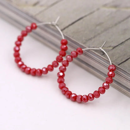 Fashion Women's Earrings Boho Colorful Crystal Beaded Earrings Jewelry Female Girls Gifts Ear Ring Accessories