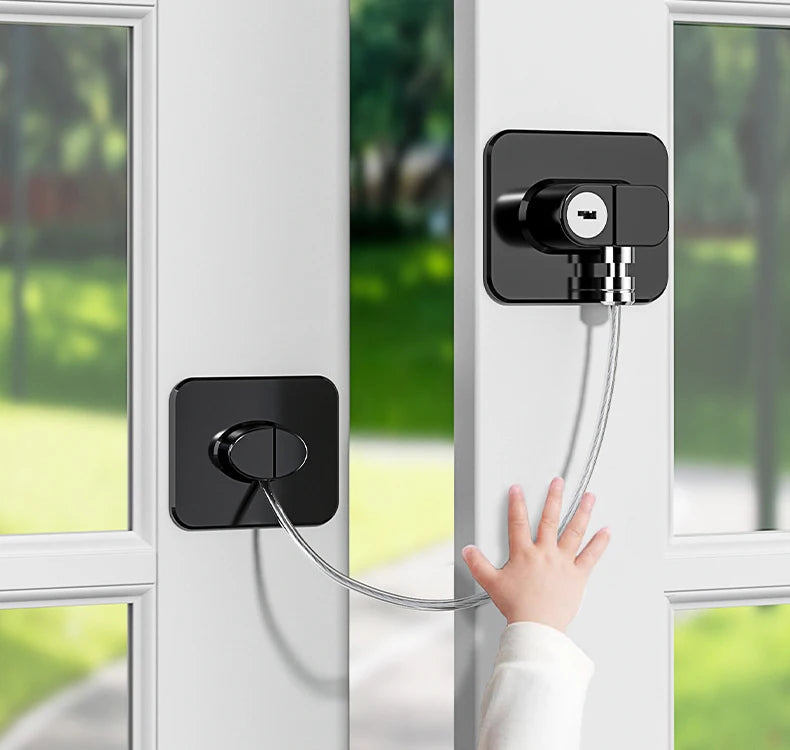 Baby Child Safe Refrigerator Lock with Key Code Lock Baby Safety Cabinet Lock Sliding Wardrobe Door Lock Home Limiter Safety