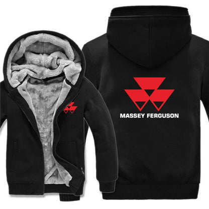 Massey Ferguson Hoodies Mens Zipper Coat Fleece Thicken Agriculture Farm Tractors Sweatshirt Mans Clothing