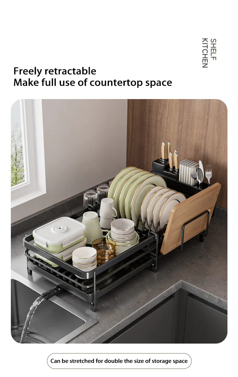 Kitchen Gadgets Sticky Plate Knife Fork Chopsticks Cup Drain Rack Kitchen Retractable Dish Drain Sink Suitable For Kitchen Sinks