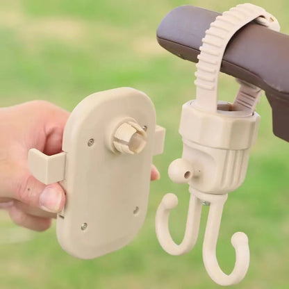 2 in 1 Baby Stroller Hooks Rotatable Creative Stroller Phone Holder Stable Detachable Bicycle Hanging Double Hook Universal