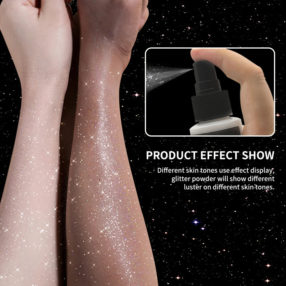 100ml high gloss glitter spray, can be used for body/hair/clothes