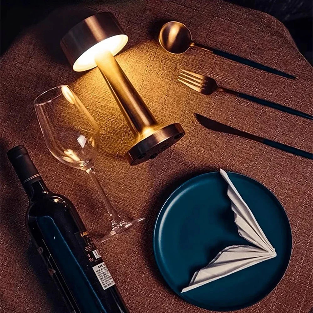 LED Table Light Metal Touch Desktop Decorative Lamp Rechargeable Night Lights For Bar Coffee Table Restaurant Decoration Light